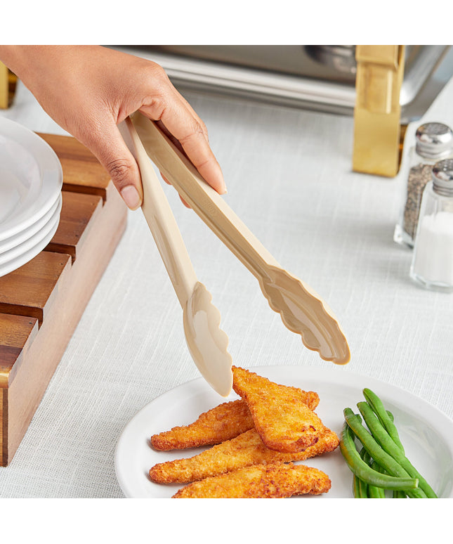 Kẹp gắp nhựa polycarbonate tay bám răng cưa Choice màu be 23 cm