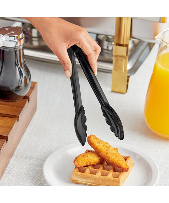 Kẹp gắp Choice 22,9 cm đen Polycarbonate Scallop Grip