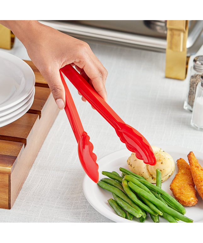 Kẹp gắp thức ăn nhựa polycarbonate đầu vỏ sò màu đỏ Choice 23 cm