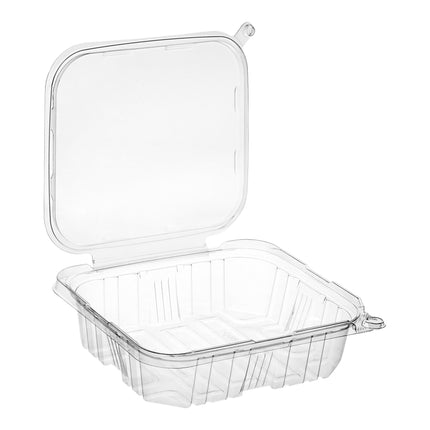 Choice TamperSafe Hộp Chữ Nhật Nhựa PET Trong Suốt Chống Giả Mạo Có Nắp Bản Lề Phẳng 48 oz 200 Cái/Thùng