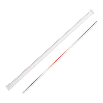 Ống hút nhựa cỡ jumbo sọc đỏ trắng có bọc Choice 26 cm - Hộp 500 cái