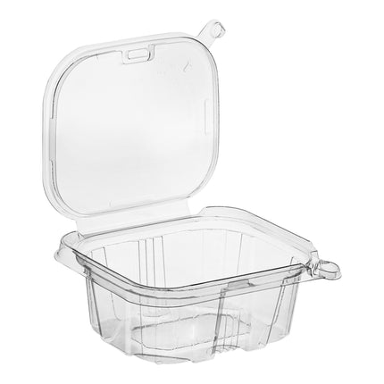 Choice TamperSafe 16 oz Hộp Nhựa PET Trong Suốt Chữ Nhật Chống Giả Mạo Kèm Nắp Phẳng Bản Lề 200 Cái/Thùng