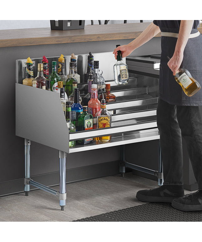 Trạm pha chế gầm quầy bar Regency 91,4 cm Five-Tiered inox rượu trưng bày giá - 66 cm sâu