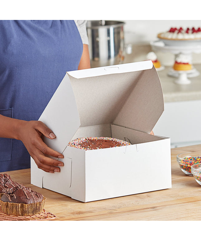 Hộp đựng bánh giấy trắng Baker's Lane 25 x 25 x 13 cm - Thùng 100 cái