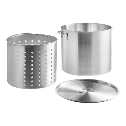 Nồi nấu nước dùng bằng nhôm tiêu chuẩn Choice 80 qt kèm giỏ hấp và nắp