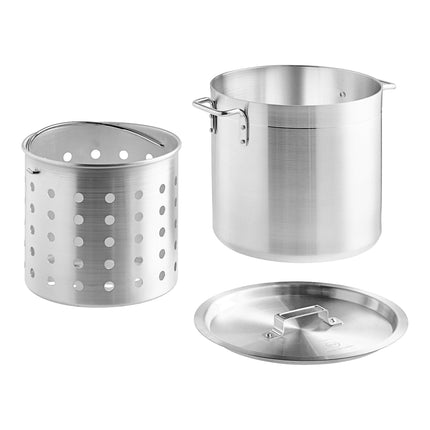 Nồi nấu nước dùng bằng nhôm tiêu chuẩn Choice 20 qt kèm giỏ hấp và nắp