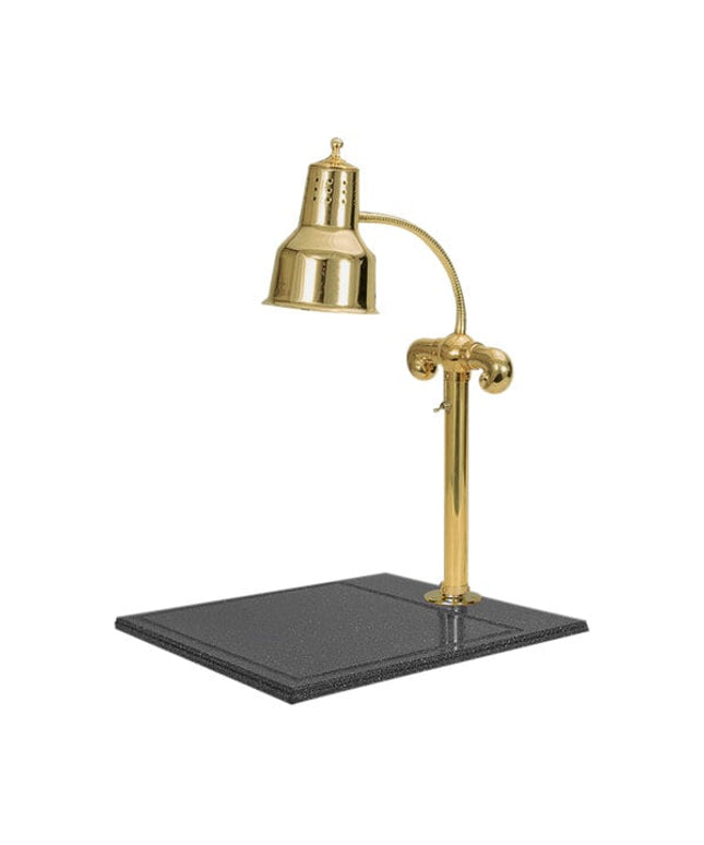 Quầy pha lóc thịt Hanson Heat Lamps SLM-600-BB-BR-120V Streamline, đèn giữ ấm đồng thau 600-Style và đế đá granite tổng 