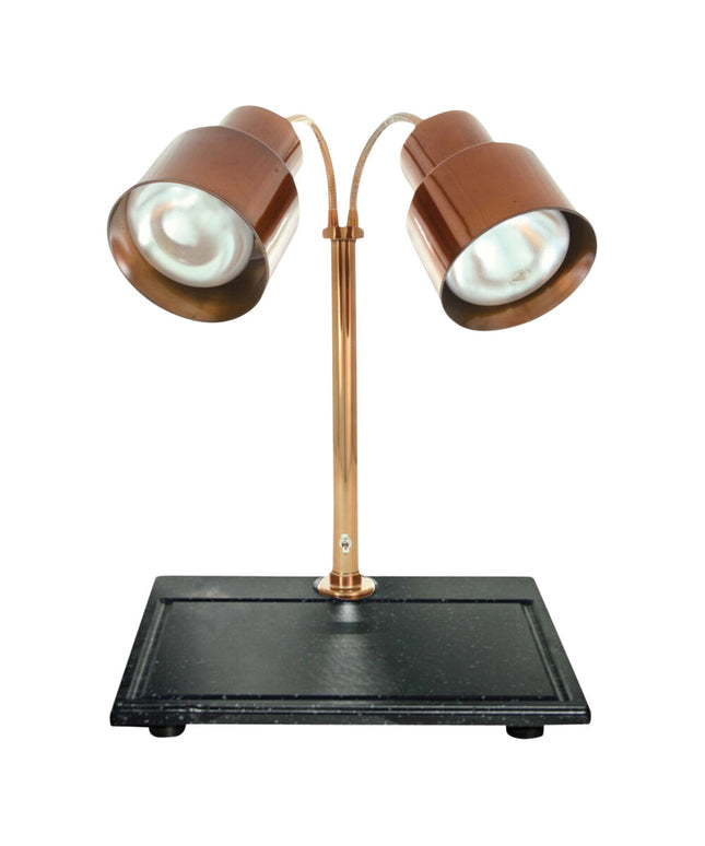 Trạm lọc thịt Hanson đèn sưởi DLM-200-BB-ST-SC-120V Streamline với đồng khói 200-Style hai bóng đèn sưởi và đen đế đá gr