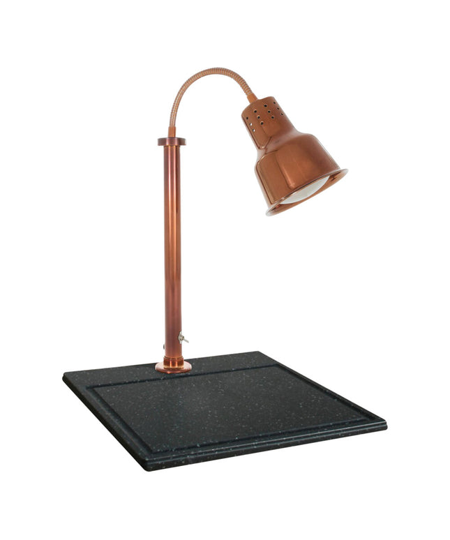 Trạm cắt thịt đèn hồng ngoại đơn đồng khói đế granite đen Hanson Heat Lamps SLM-600-BB-ST-SC Streamline - 120V, 250W