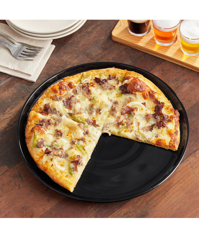 Đĩa pizza gốm stoneware đen Acopa 33 cm - Thùng 6 cái