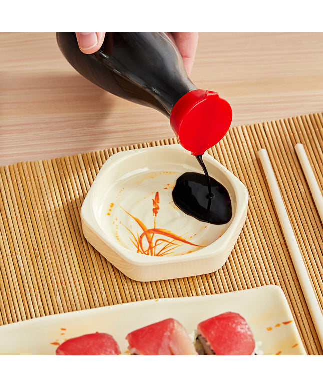 Đĩa đựng nước chấm melamine lục giác Acopa Brassia 74 ml - Thùng 12 cái