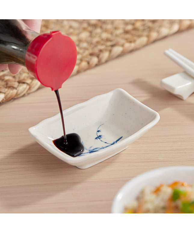 Đĩa nước chấm melamine chữ nhật Acopa Biru 44 ml - Thùng 24 cái