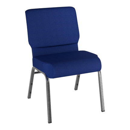 Ghế nhà thờ khung bạc vải xanh navy Lancaster Table & Seating 53 cm
