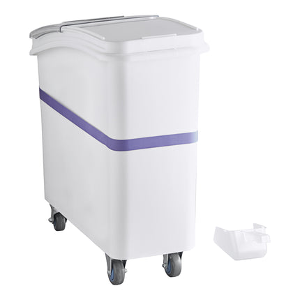 Thùng đựng nguyên liệu di động chống dị ứng Baker's Lane 79 lít / 335 cup màu trắng nắp trượt kèm muỗng