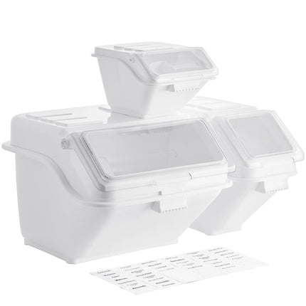 Bộ 3 thùng đựng nguyên liệu để kệ Baker's Lane cỡ 40, 100, 200 cup kèm 6 tờ nhãn