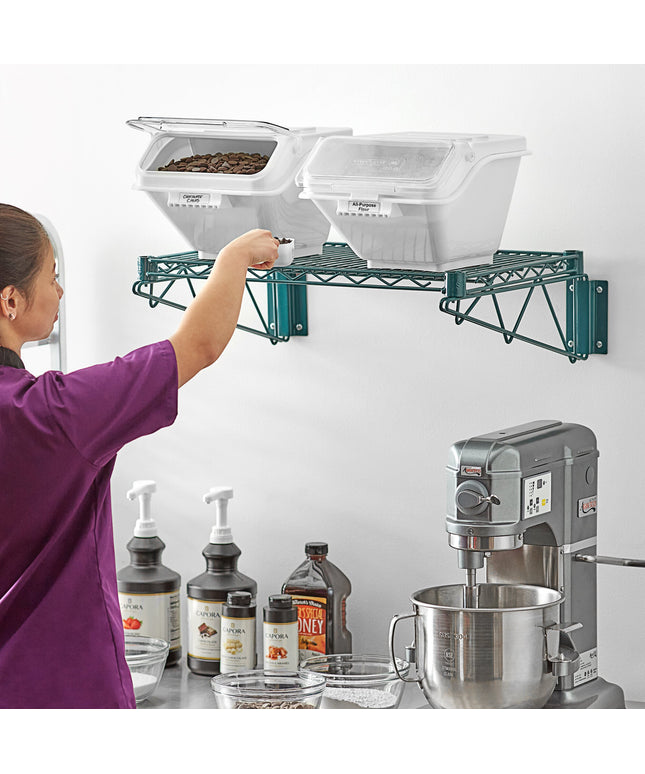 Bộ kệ epoxy gắn tường thùng đựng nguyên liệu Baker's Lane 46 x 61 cm kèm 2 thùng kẹp gài