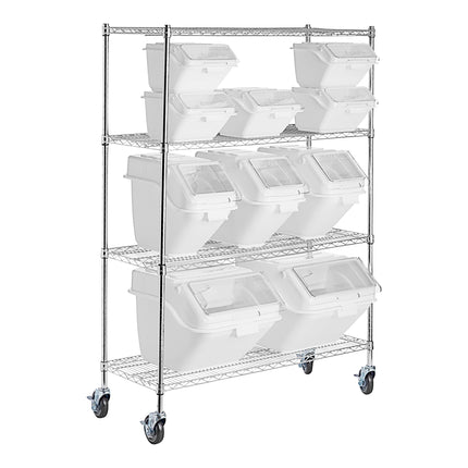 Bộ kệ thùng đựng nguyên liệu Baker's Lane 46 x 122 cm kèm 10 thùng kẹp gài