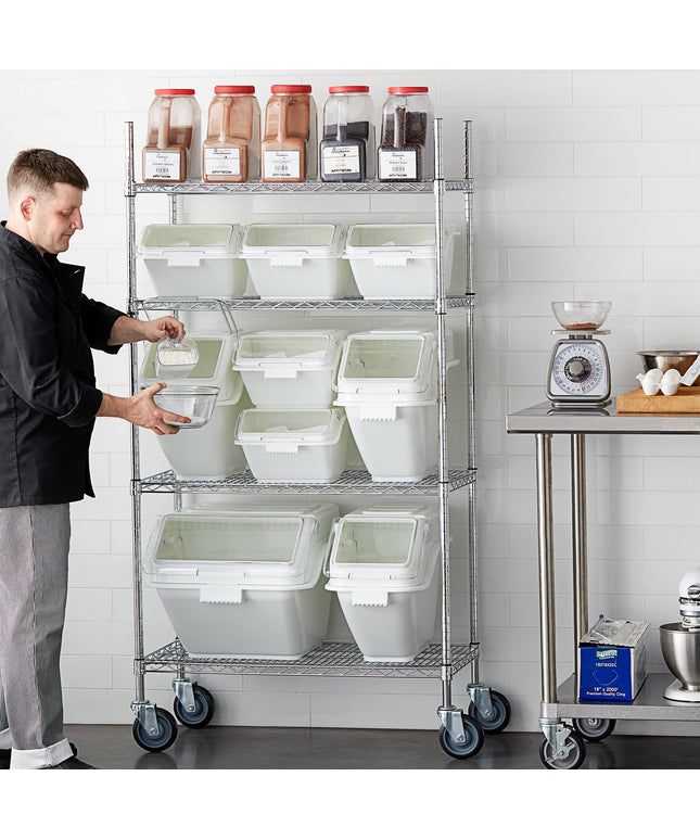 Bộ kệ thùng đựng nguyên liệu Baker's Lane 46 x 91 cm kèm 9 thùng kẹp gài