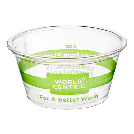 Ly đựng khẩu phần nhựa PLA phân hủy sinh học trong suốt World Centric 59 ml - Thùng 2.000 cái