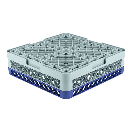 Giá đựng ly 25 ngăn màu xanh dương Noble Warewashing Warewashing cỡ đầy đủ kèm 1 ngăn nối màu xanh dương