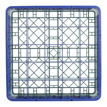Giá đựng ly 25 ngăn màu xanh dương Noble Warewashing Warewashing cỡ đầy đủ kèm 1 ngăn nối màu xanh dương