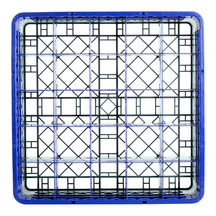 Giá đựng ly 25 ngăn màu xanh dương Noble Warewashing Warewashing cỡ đầy đủ kèm 2 ngăn nối màu xanh dương