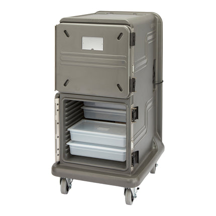 Xe giữ nhiệt vận chuyển khay thực phẩm cao 2 khoang thụ động Cambro Pro Cart Ultra PCU1600PP615 màu xám than