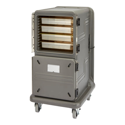 Xe giữ nhiệt vận chuyển khay thực phẩm cao 2 khoang nóng chủ động Cambro Pro Cart Ultra PCU1600HH615 màu xám than