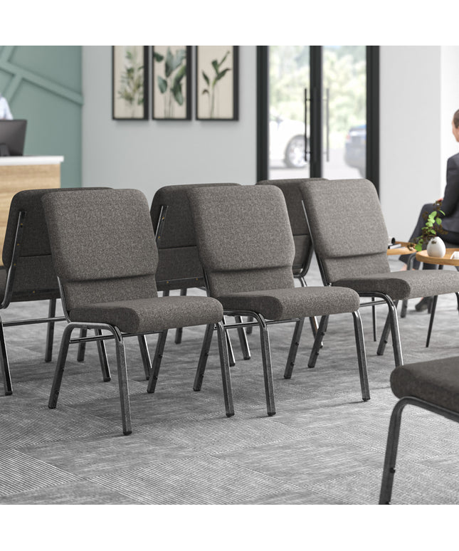 Ghế nhà thờ khung vân bạc bọc vải xám Lancaster Table & Seating 47 cm