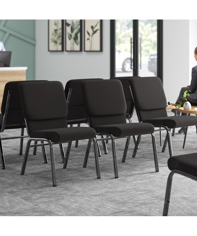 Ghế tiệc Lancaster Table & Seating 47 cm vân bạc ghế nhà thờ với đen vải