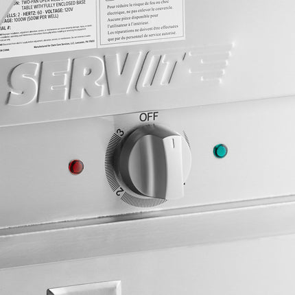 Bàn hâm nóng điện ba khoang ServIt chân kín 120V, 1.500W