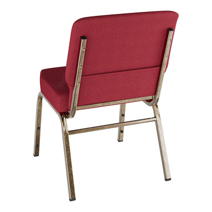 Ghế nhà thờ Lancaster Table & Seating 53 cm màu vân vàng bọc vải đỏ burgundy