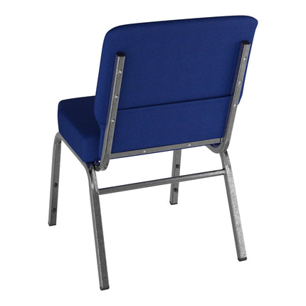 Ghế nhà thờ khung bạc vải xanh navy Lancaster Table & Seating 53 cm