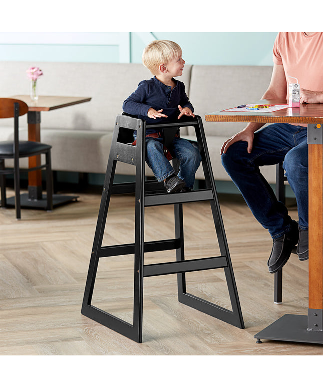 Ghế bar cao bằng gỗ Lancaster Table & Seating hoàn thiện màu đen - Chưa lắp ráp