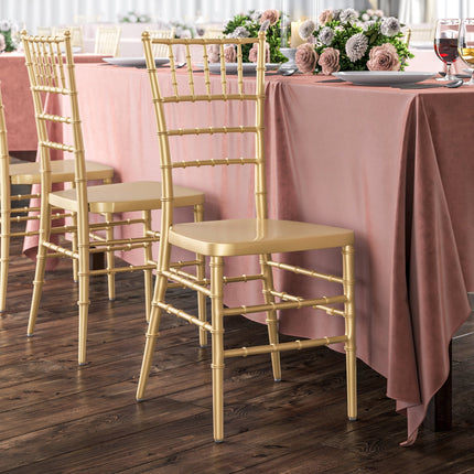 Ghế Chiavari nhựa gia cố thép Lancaster Table & Seating màu vàng gold