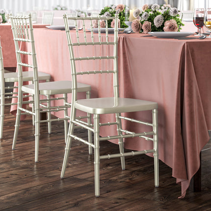 Ghế Chiavari resin gia cố thép bền chắc Lancaster Table & Seating màu champagne