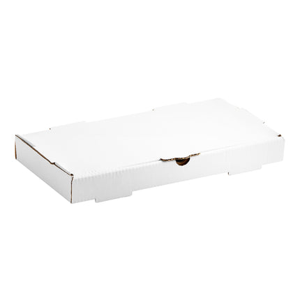 Hộp bánh dẹt carton sóng trơn màu trắng Choice 36 x 18 x 4 cm - Bó 50 cái