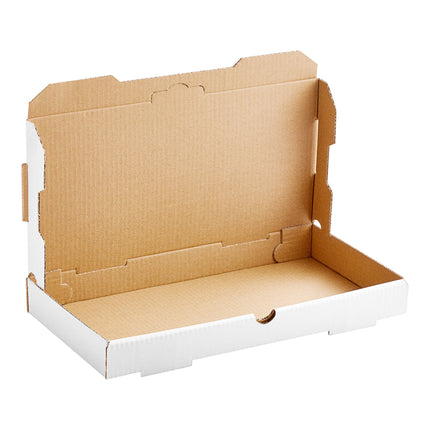 Hộp bánh dẹt carton sóng trơn màu trắng Choice 36 x 18 x 4 cm - Bó 50 cái