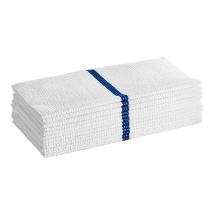 Khăn lau / Khăn bar microfiber sọc màu xanh dương trắng Lavex 38,1 x 38,1 cm - Thùng 12 cái