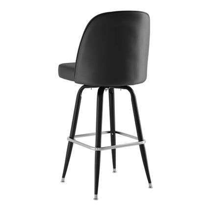 Ghế quầy bar xoay Lancaster Table & Seating màu đen, mặt ngồi vinyl đen kiểu bucket