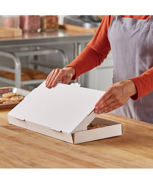 Hộp bánh giấy sóng trơn trắng Choice 41 x 20 x 4 cm - Bó 50 cái