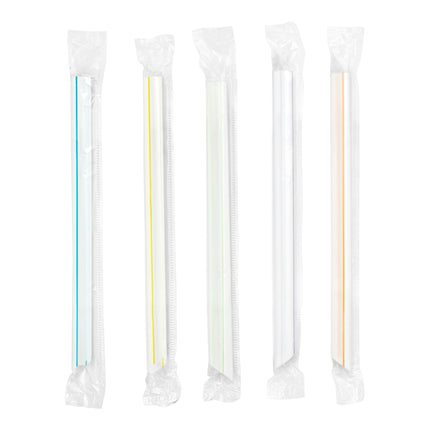 Ống hút boba đầu nhọn siêu to sọc nhiều màu Choice 19,7 cm (có bọc) - Thùng 4.500 cái