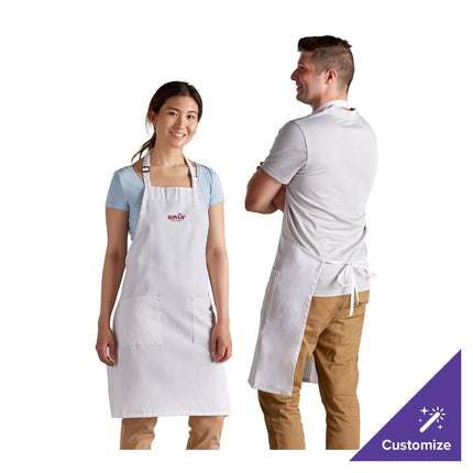 Tạp dề yếm 2 túi pha polyester-cotton điều chỉnh tùy chỉnh được màu trắng Choice 81,3 x 76,2 cm