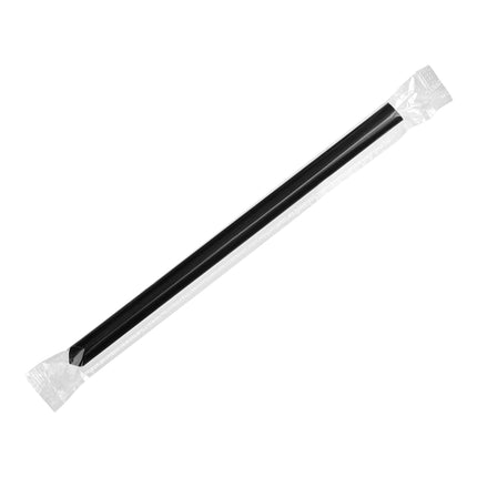 Ống hút cocktail Choice 22,9 cm đen Extra Wide đầu nhọn Wrapped Boba ống hút - Gói 400 cái