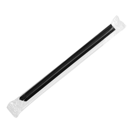 Ống hút trà sữa đầu nhọn cực to có bao gói màu đen Choice 20 cm - Bộ 500 cái