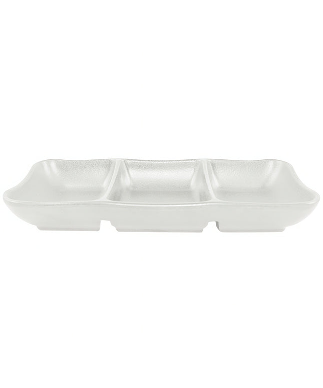 Khay melamine chữ nhật 3 ngăn Elite Global Solutions Zen JW2071 màu trắng 19 x 8 cm - Thùng 6 cái