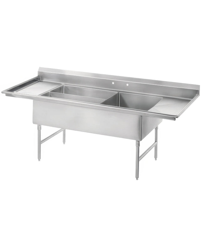 Bồn rửa 3 ngăn thịt và đĩa Advance Tabco 18-K5-56 231 cm có 2 bàn thoát nước 44 cm