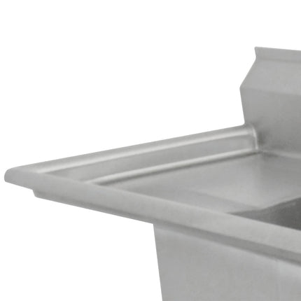 Bồn rửa 3 ngăn gia công Advance Tabco FC-3-1824-24 204 cm có bàn thoát nước 61 cm bên phải