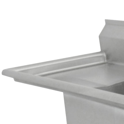 Bồn rửa ba ngăn thương mại có bàn ráo trái 46 cm Advance Tabco FC-3-2424-18 rộng 235 cm