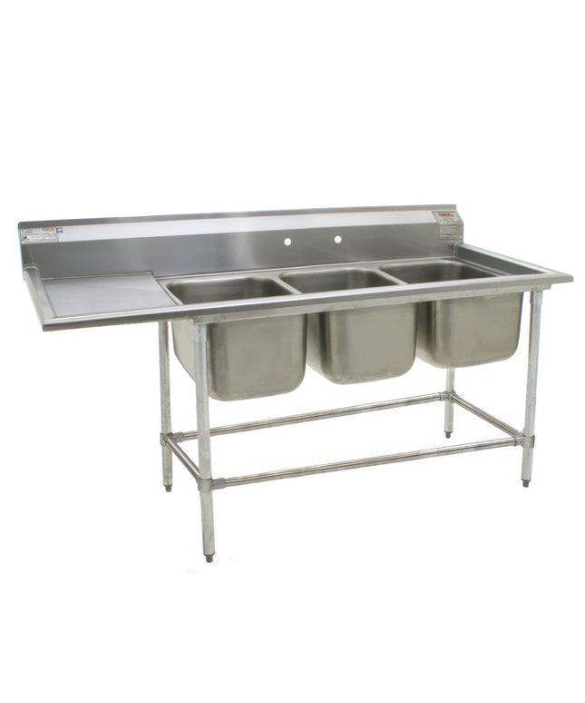 Chậu rửa 3 hộc thương mại Eagle Group FN2060-3-24-14/3 Spec-Master 232 cm kèm bàn ráo trái 61 cm